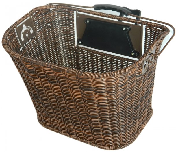 VELOTECH KOSÁR,ELSŐ,RATTAN HATÁSÚ [BARNA][33x22x26 cm]