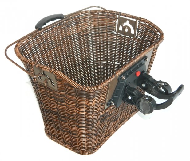 VELOTECH KOSÁR,ELSŐ,RATTAN HATÁSÚ [BARNA][33x22x26 cm]