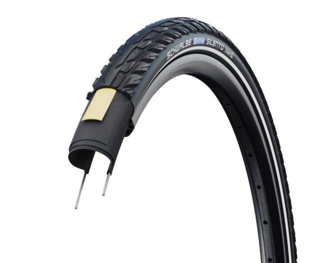 SCHWALBE SILENTO HS421 KÜLSŐ [26X1,75][FEKETE, REFLEX CSÍKKAL]