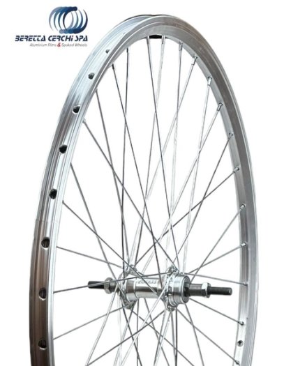 VELOTECH HÁTSÓ KERÉK 622-ES, EZÜST ALUMÍNIUM DUPLA FALÚ FELNI, EZÜST ALUMÍNIUM AGY MENETES RACSNIHOZ,