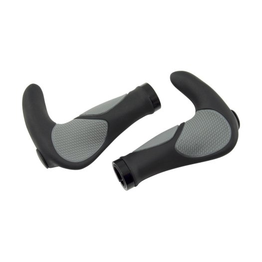 LONGUS ERGOBULL KORMÁNYMARKOLAT + ANATOMIC KORMÁNYSZARVVAL [FEKETE-SZÜRKE] [140 mm] - KIFUTÓ TERMÉK