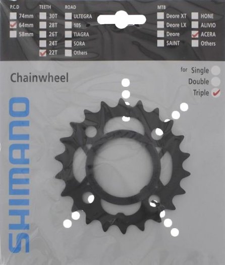 SHIMANO ACERA [FC-M361] LÁNCTÁNYÉR [22T] - FEKETE