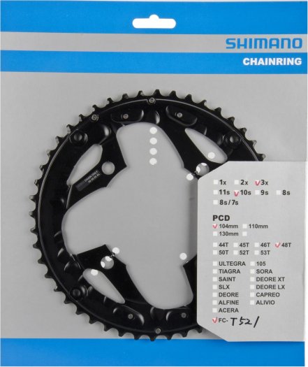 SHIMANO DEORE [FC-T521] LÁNCTÁNYÉR [48T] - LÁNCVÉDŐ FURATTAL