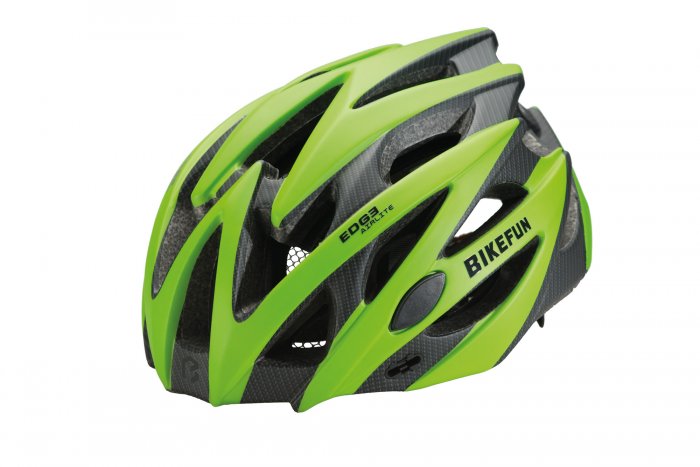 BIKEFUN EDGE FEJVÉDŐ [ZÖLD-CARBON (58-61 cm)]