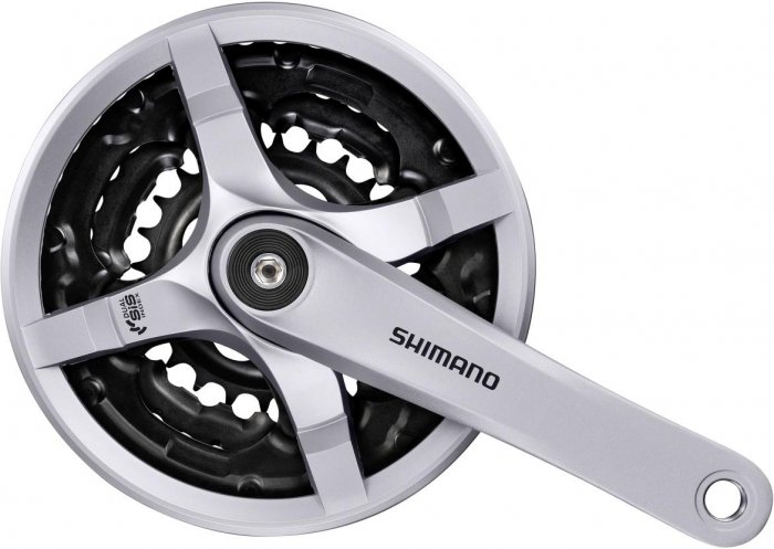 SHIMANO [FC-TY501] 3X6-7-8SEB. TOURNEY NÉGYSZÖG TENGELYES HAJTÓMŰ [42-34-24 /175] [EZÜST]