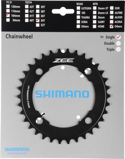 SHIMANO ZEE [FC-M640/ M645] LÁNCTÁNYÉR [34T] - FEKETE