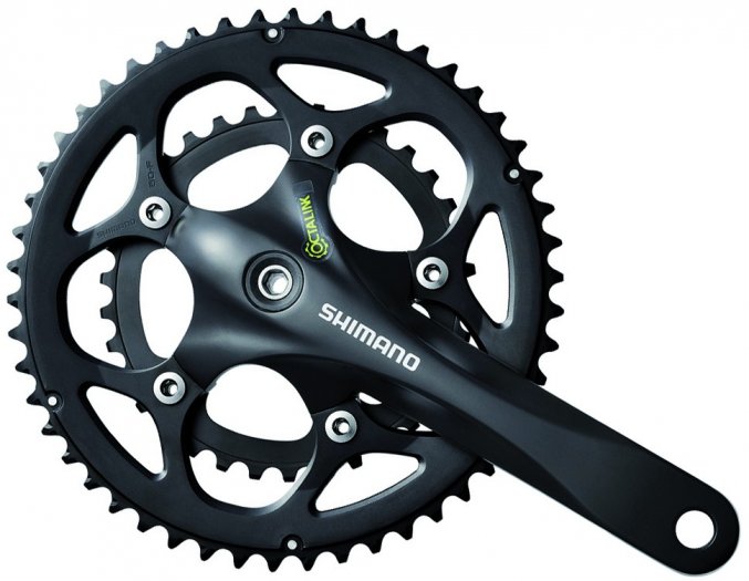 SHIMANO [FC-R345] 2X9 SEB. ORSZÁGÚTI HAJTÓMŰ OCTALINK TENGELYES [50/34 - 170] [FEKETE]