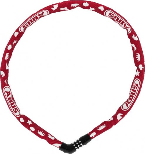 ABUS STEEL-O-CHAIN [4804C/75] SYMBOLS SZIMBÓLUMZÁRAS LÁNCOS LAKAT [4 mm x 75 cm] [PIROS]