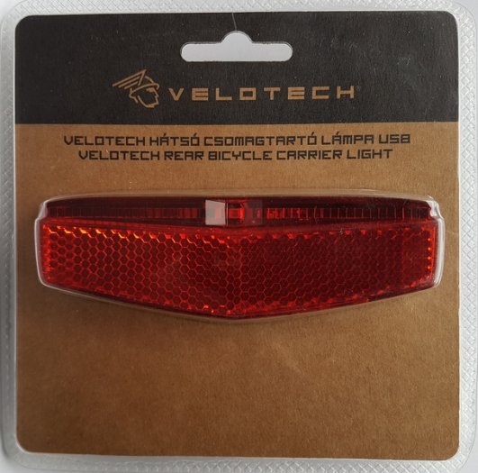 VELOTECH 1 LEDES CSOMAGTARTÓRA SZERELHETŐ HÁTSÓ LÁMPA [USB] PRIZMÁVAL
