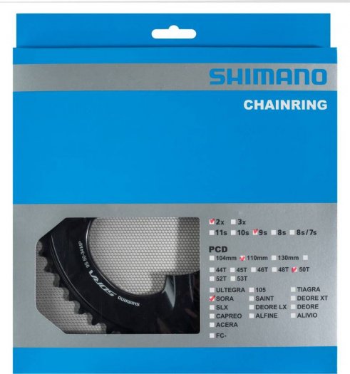 SHIMANO SORA [FC-R3000] LÁNCTÁNYÉR [50T] - FEKETE