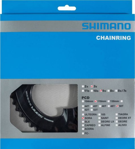 SHIMANO SORA [FC-R3030] LÁNCTÁNYÉR [50T] - FEKETE