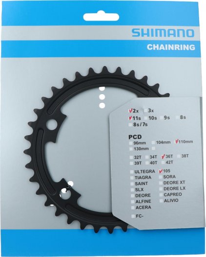 SHIMANO SHIMANO 105 [FC-R7000] LÁNCTÁNYÉR [36T] - FEKETE