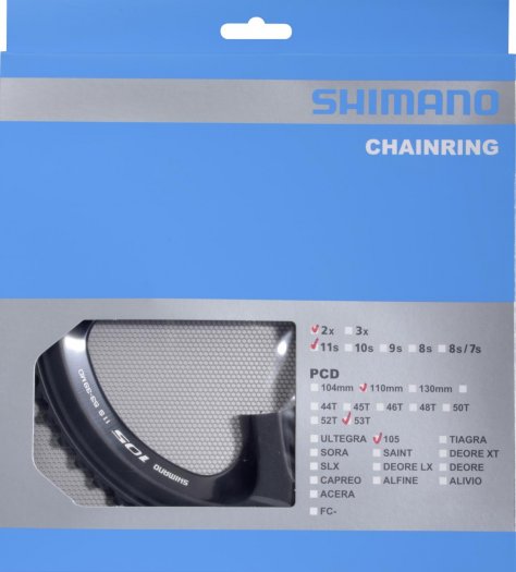 SHIMANO SHIMANO 105 [FC-5800] LÁNCTÁNYÉR [53T] - FEKETE