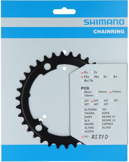 SHIMANO [FC-RS510] LÁNCTÁNYÉR [34T] - FEKETE