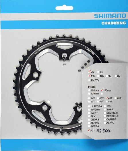 SHIMANO [FC-RS500] LÁNCTÁNYÉR [46T] - FEKETE
