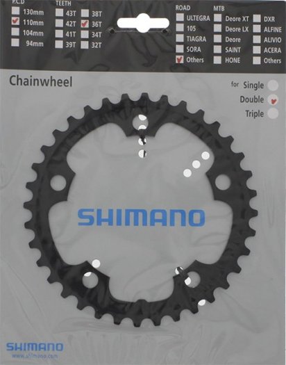 SHIMANO [FC-CX50] LÁNCTÁNYÉR [36T] - FEKETE