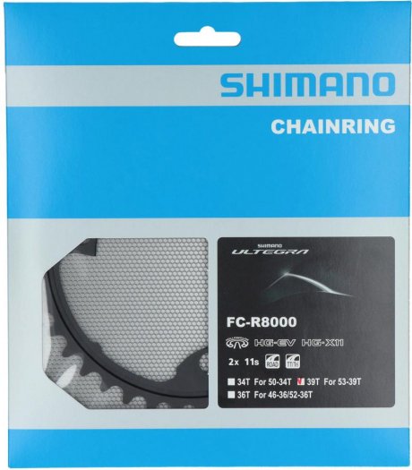 SHIMANO ULTEGRA [FC-R8000] LÁNCTÁNYÉR [39T] - FEKETE