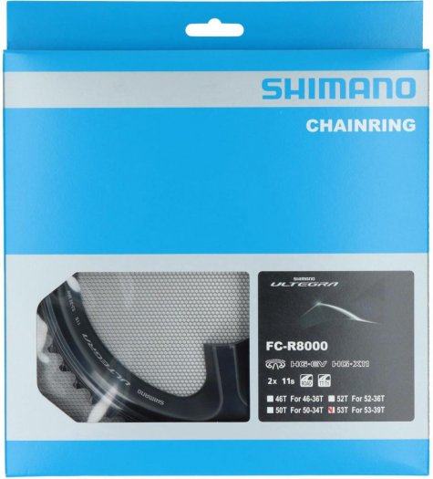 SHIMANO ULTEGRA [FC-R8000] LÁNCTÁNYÉR [53T] - FEKETE