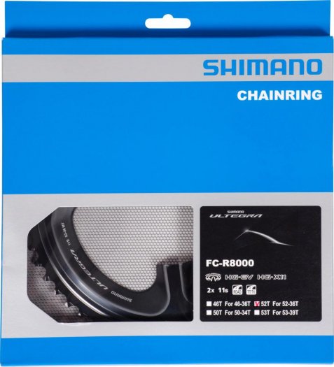 SHIMANO ULTEGRA [FC-R8000] LÁNCTÁNYÉR [52T] - FEKETE