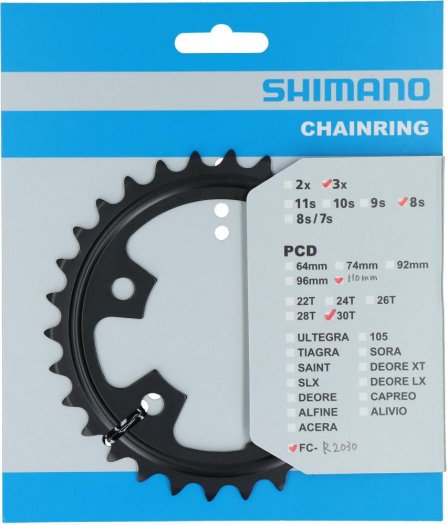 SHIMANO CLARIS [FC-R2030] LÁNCTÁNYÉR [30T] - FEKETE