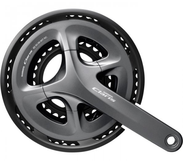 SHIMANO CLARIS [FC-R2030] LÁNCTÁNYÉR [50T] - FEKETE-SZÜRKE - LÁNCVÉDŐ FURATTAL