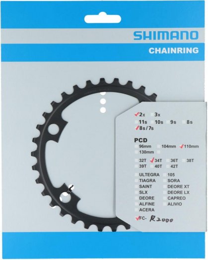 SHIMANO CLARIS [FC-R2000] LÁNCTÁNYÉR [34T] - FEKETE