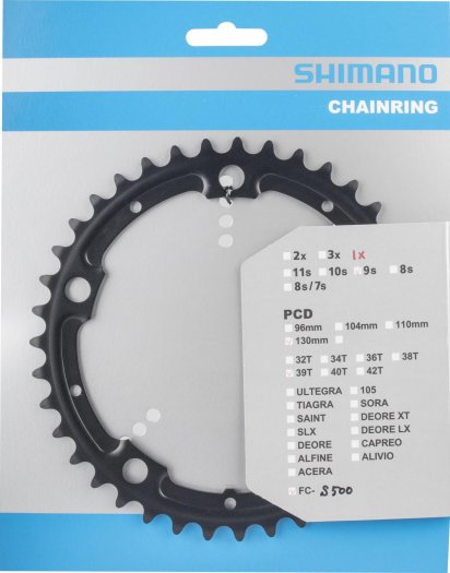 SHIMANO ALFINE LÁNCTÁNYÉR [39T] – FEKETE – DUPLA LÁNCVÉDŐHÖZ
