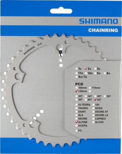 SHIMANO ALFINE [ FC-S501 ] LÁNCTÁNYÉR [42T] - EZÜST