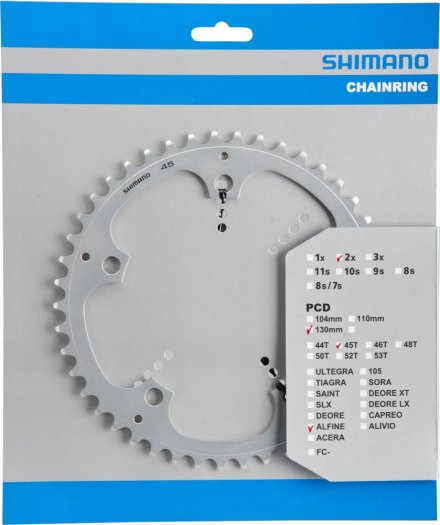 SHIMANO ALFINE [ FC-S501/ FC-S500 ] LÁNCTÁNYÉR [45T] - EZÜST
