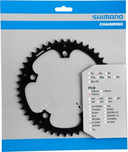 SHIMANO ALFINE [FC-S501/ FC-S500] LÁNCTÁNYÉR [45T] - FEKETE