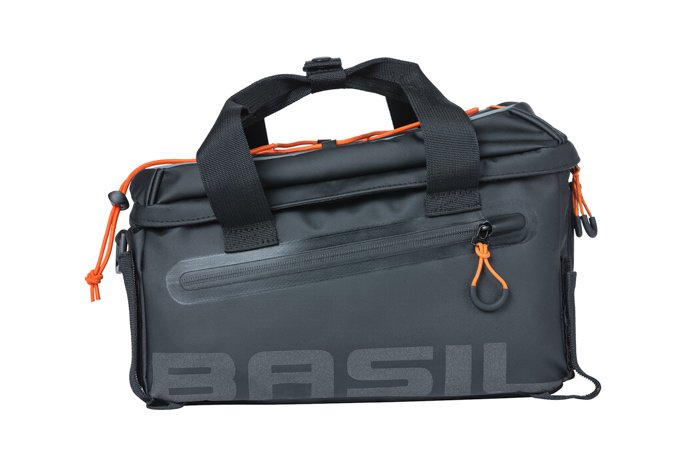 BASIL MILES TARPAULIN CSOMAGTARTÓ TÁSKA [ 32 cm x 20 cm x 20 cm] [FEKETE- NARANCS]
