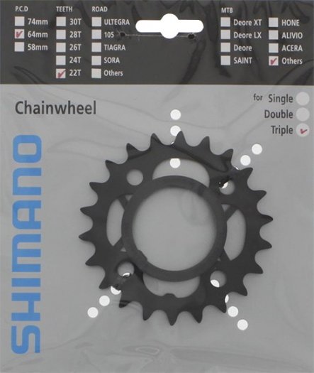 SHIMANO ACERA [FC-M391] LÁNCTÁNYÉR [22T] – FEKETE