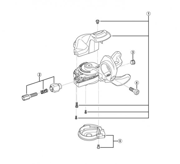 SHIMANO DEORE [SL-M610]  VÁLTÓKAR ALSÓ BURKOLAT ÉS CSAVAR (BAL OLDALI)