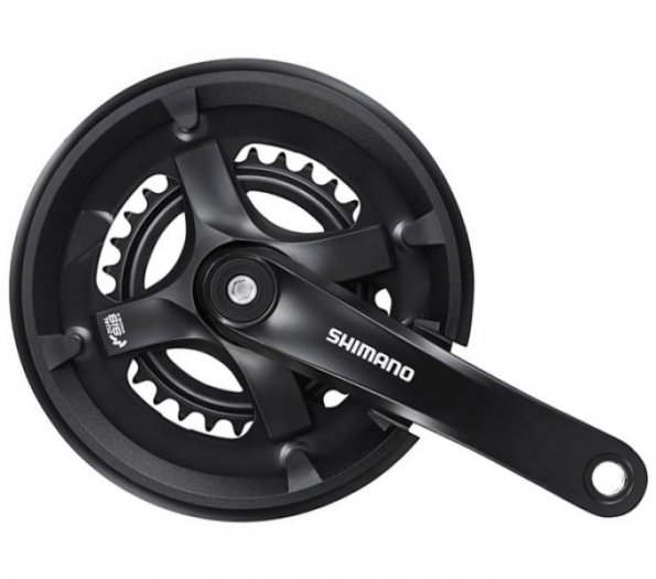 SHIMANO [FC-TY501-2] 2X6-7-8SEB. TOURNEY NÉGYSZÖG TENGELYES HAJTÓMŰ [46-30 /175] [FEKETE]