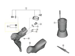 SHIMANO DURA-ACE Di2 [ST-R9270] FÉKVÁLTÓKAR OLAJTARTÁLY FEDÉL, CSAVAR ÉS TÖMÍTÉS