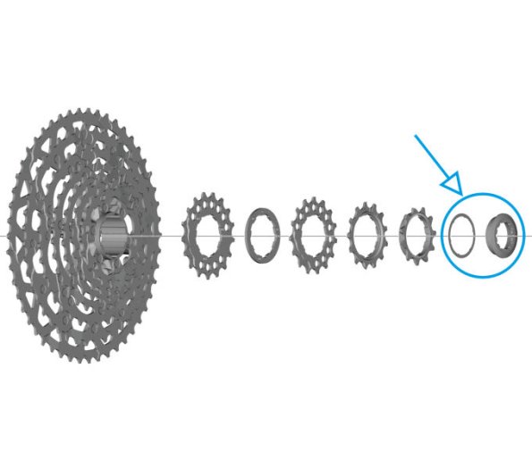 SHIMANO [CS-LG700-11] KAZETTA ZÁRÓGYŰRŰ ÉS ALÁTÉT