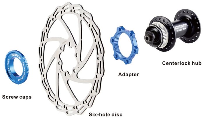 TOOPRE ADAPTER [CENTERLOCK AGY - 6 CSAVAROSFÉKTÁRCSA] [FEKETE]