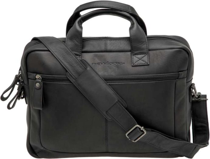 NEW LOOXS LUKO LEATHER PRÉMIUM BŐR KERÉKPÁROS ÉS VÁLLTÁSKA [FEKETE] [10 liter] [42 x 6 x 30 cm]