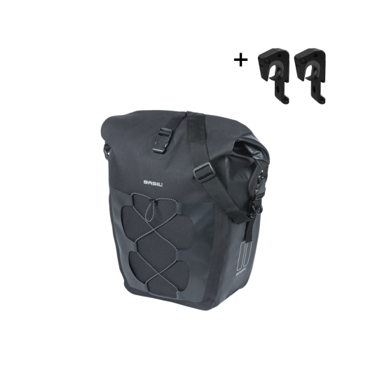 BASIL NAVIGATOR WATERPROOF L MIK HOOKS EGYOLDALAS TÁSKA [25-31 L] [FEKETE]